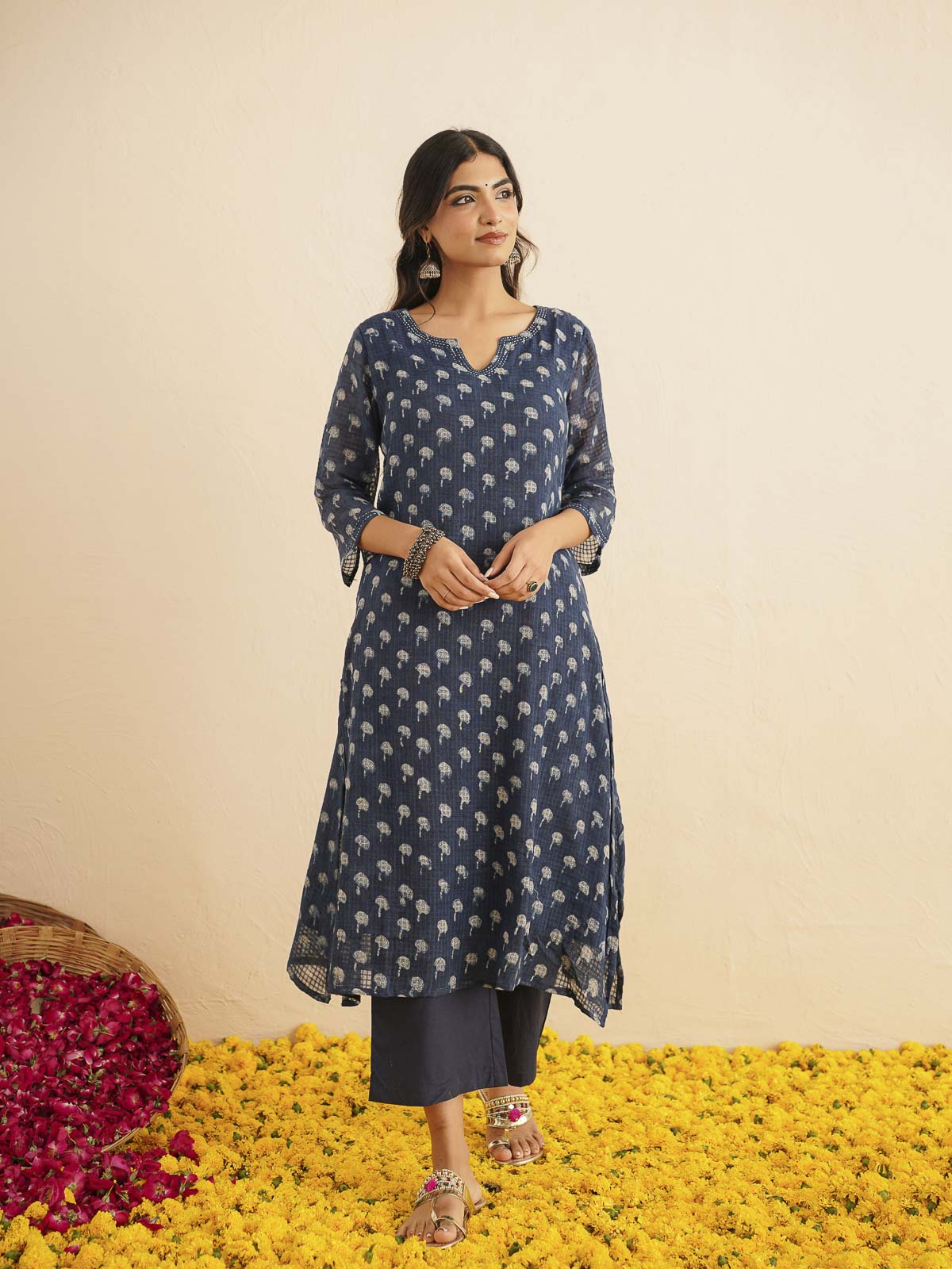 Cotton Printed Kantha Style Set For Women Indi Booty