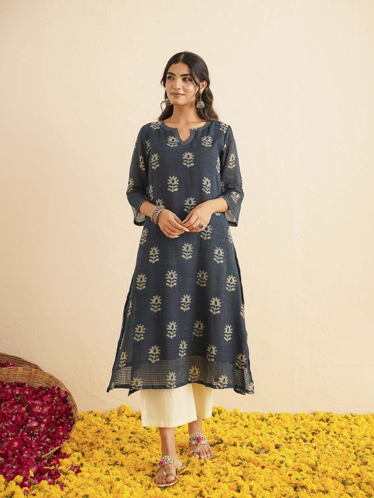Cotton Printed Kantha Style Set For Women Indi Boota