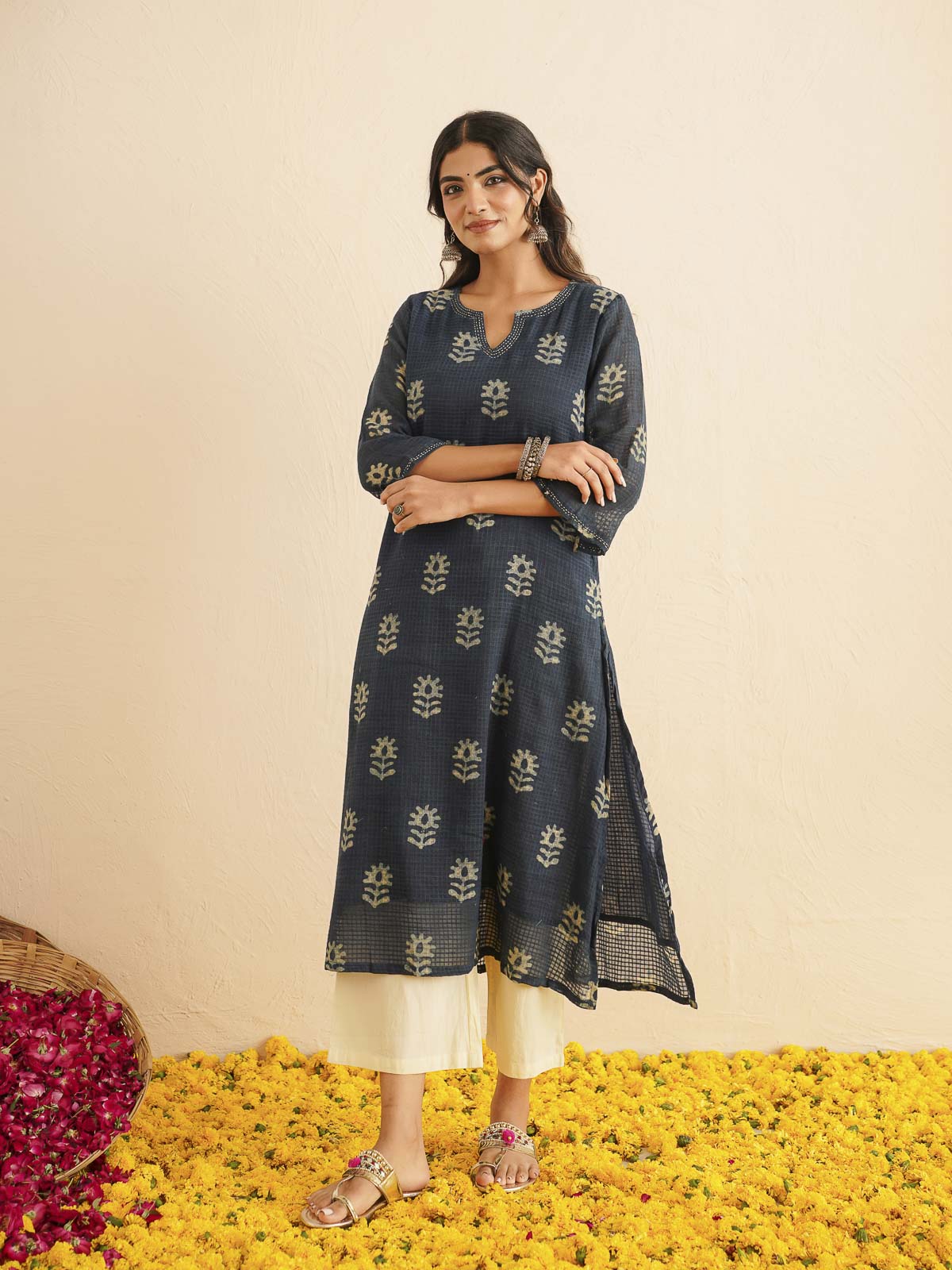 Cotton Printed Kantha Style Set For Women Indi Boota