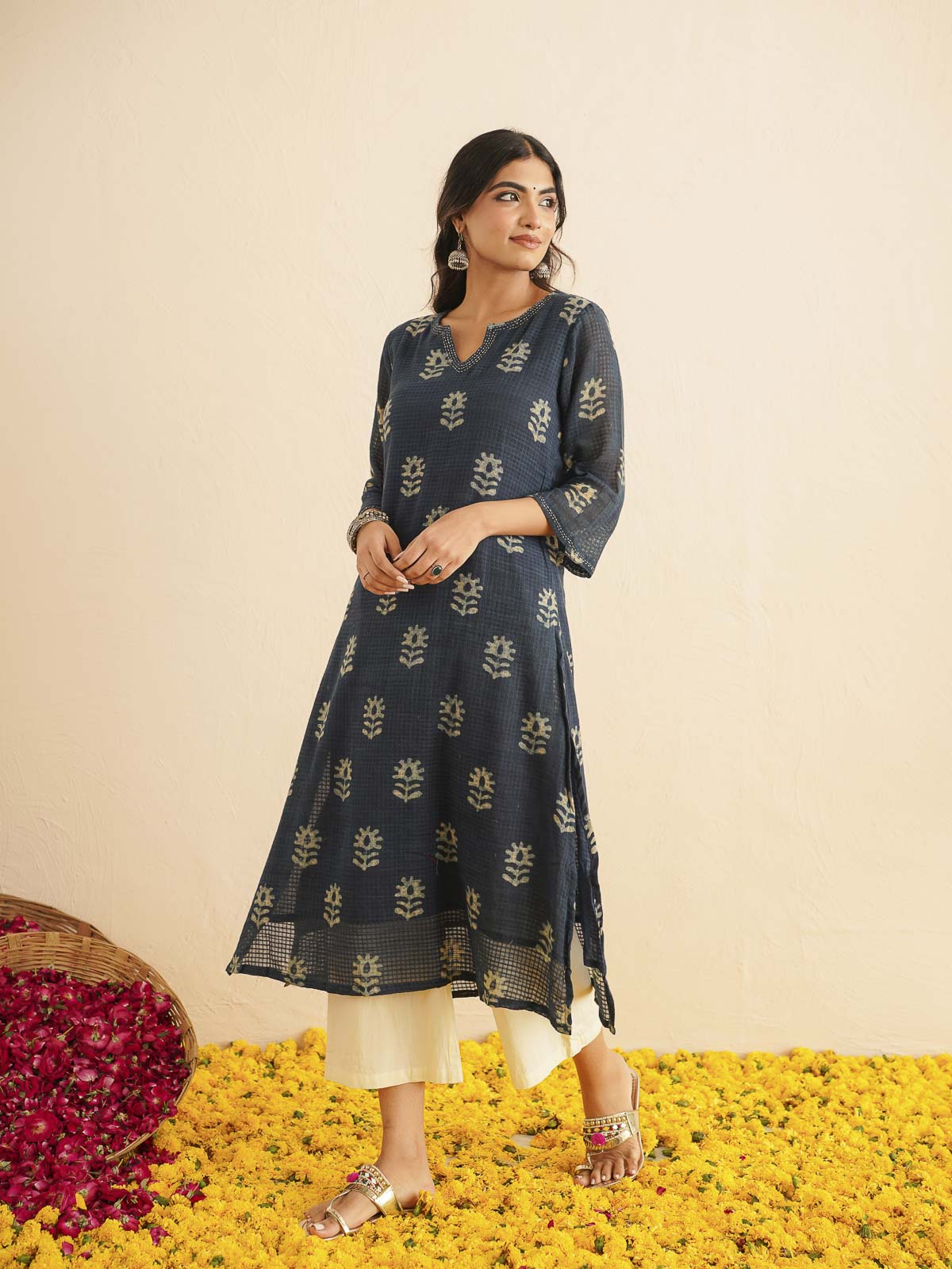 Cotton Printed Kantha Style Set For Women Indi Boota