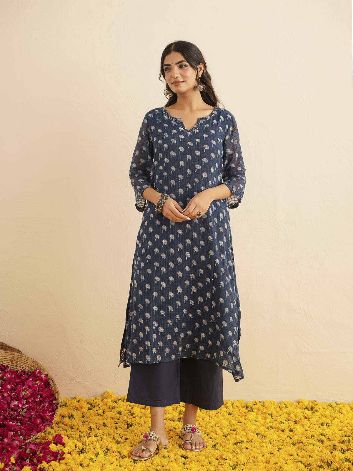 Cotton Printed Kantha Style Set For Women Indi Booty