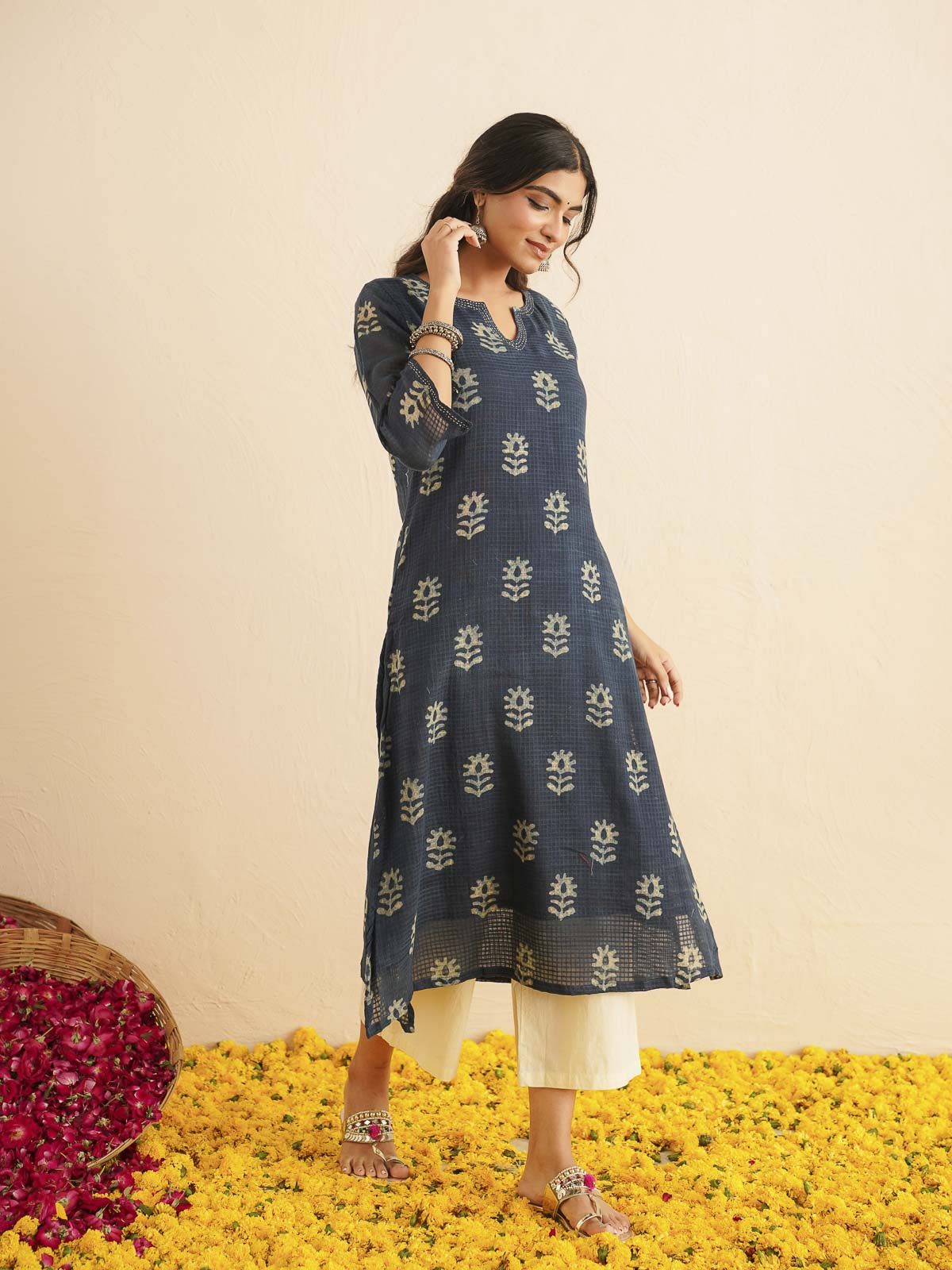 Cotton Printed Kantha Style Set For Women Indi Boota
