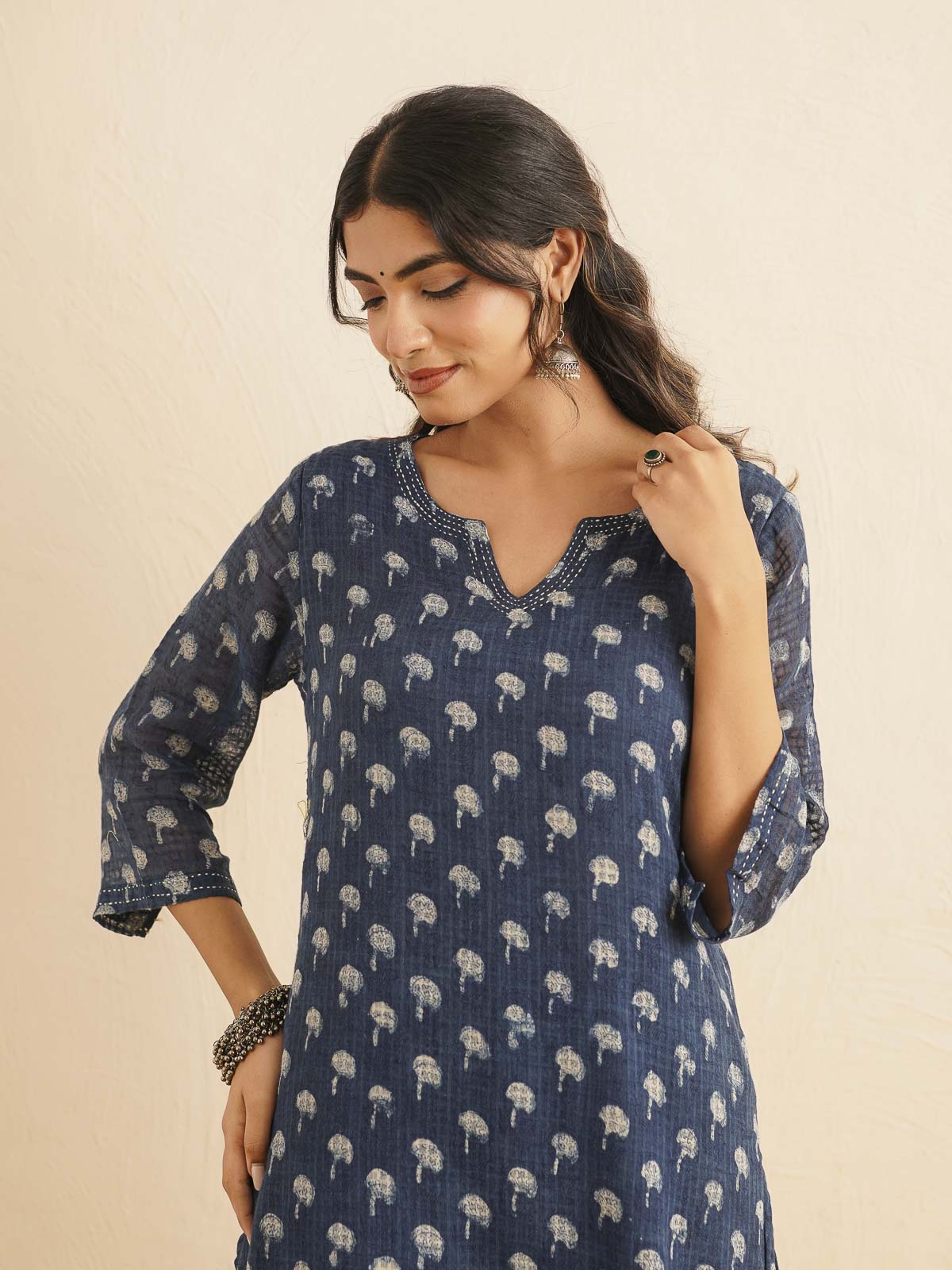 Cotton Printed Kantha Style Set For Women Indi Booty