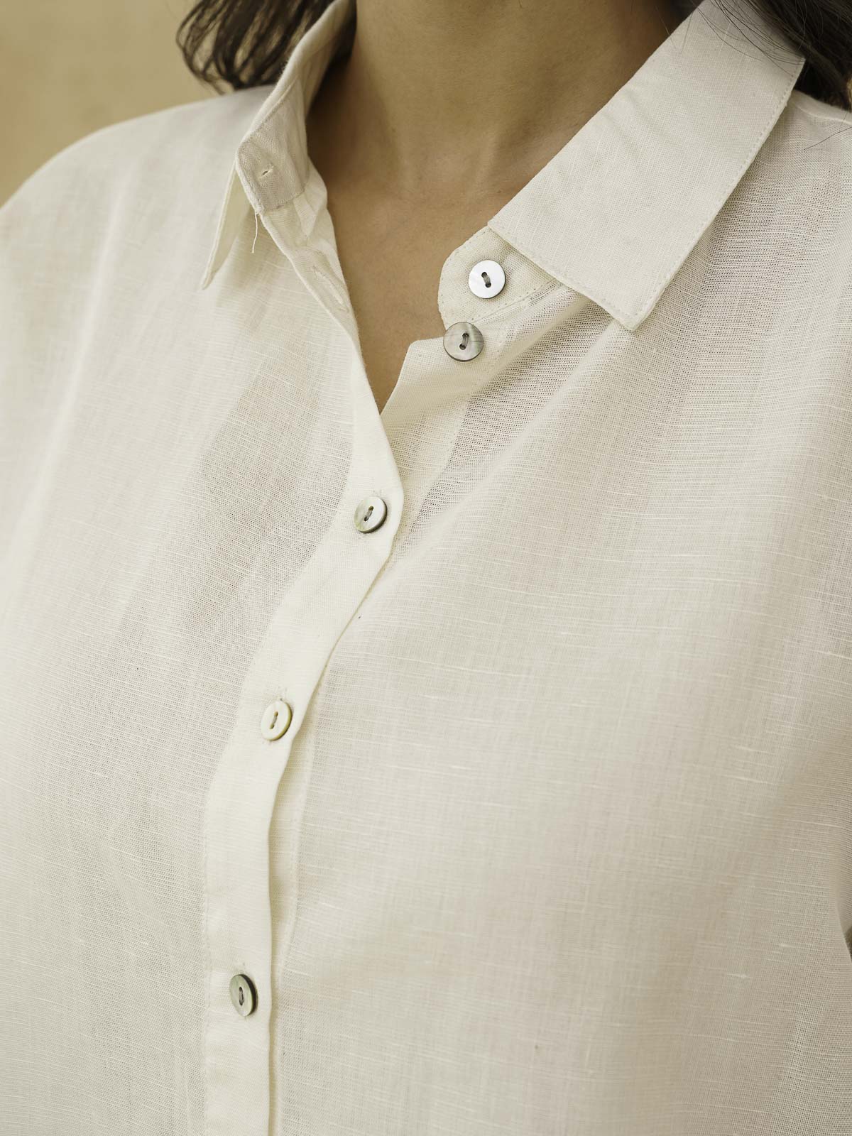 Classic Linen Shirt For Women White