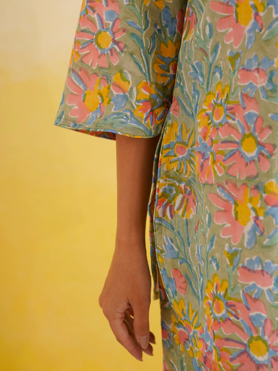 Cotton Printed Lounge Wear Coord Set Light Green
