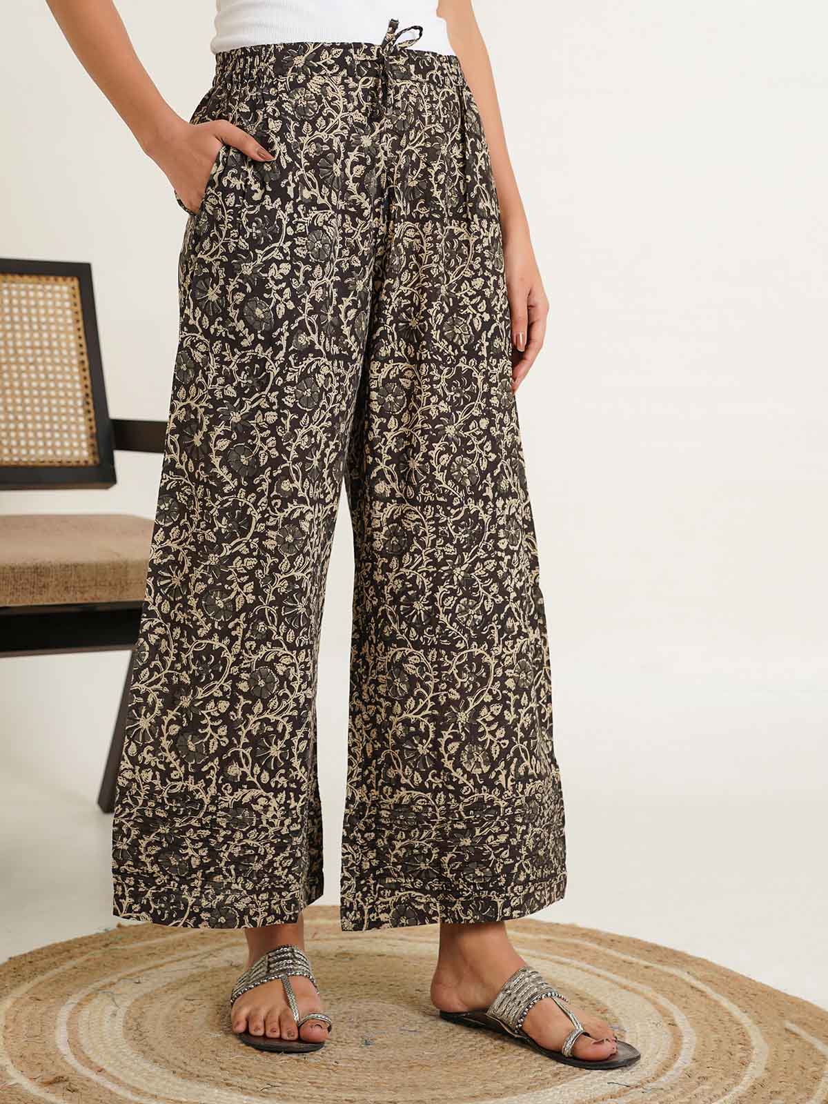 Relaxed Cotton Pintucks Zubi Pant Brown