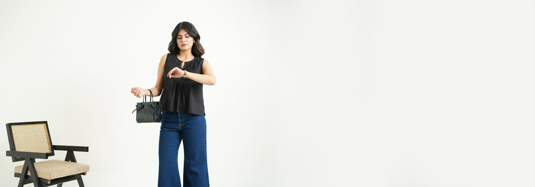 Solid Cotton Sleeveless Breezy Top Black