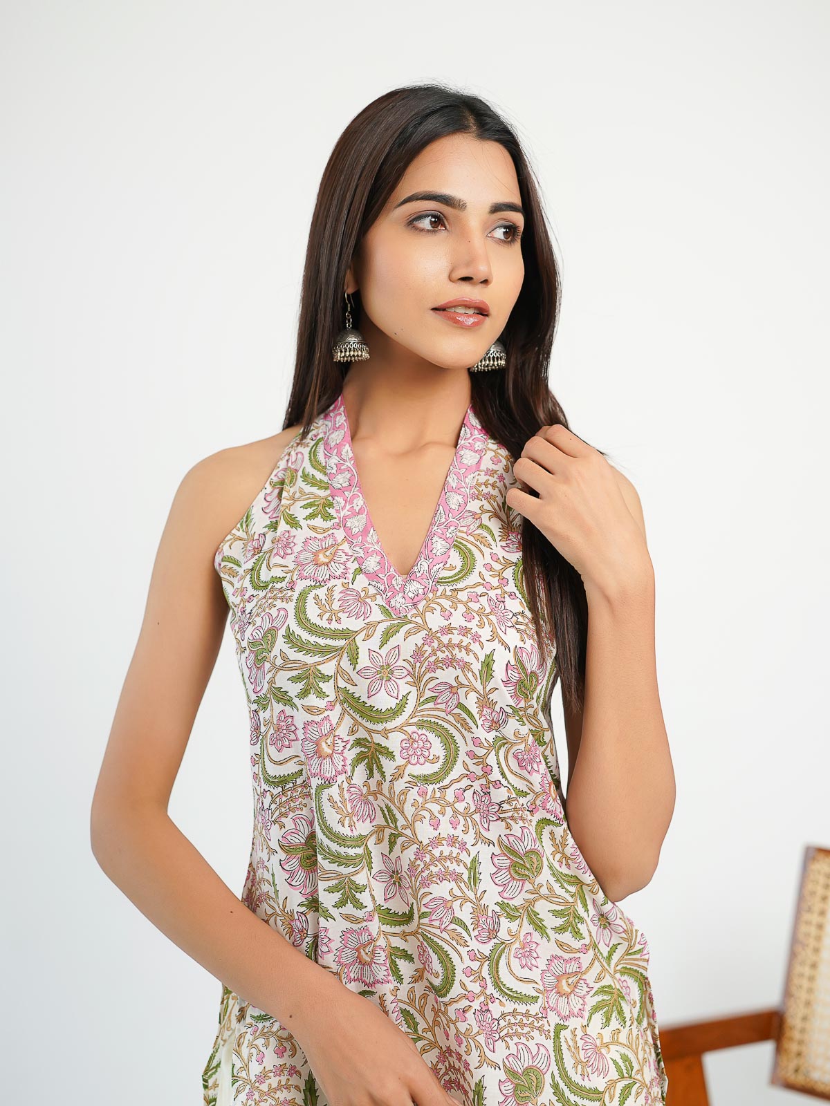 Naaz Sanganeri Halter Kurti - Goodhand