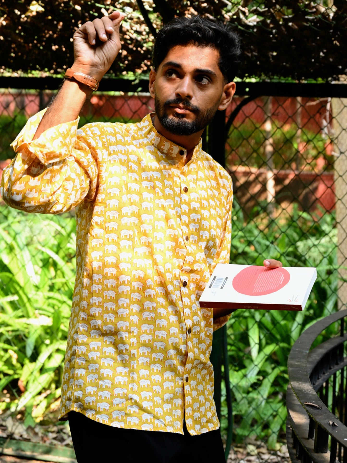 Men's Relaxed Fit Cotton Shirt – Full Sleeves - Yellow Elephant