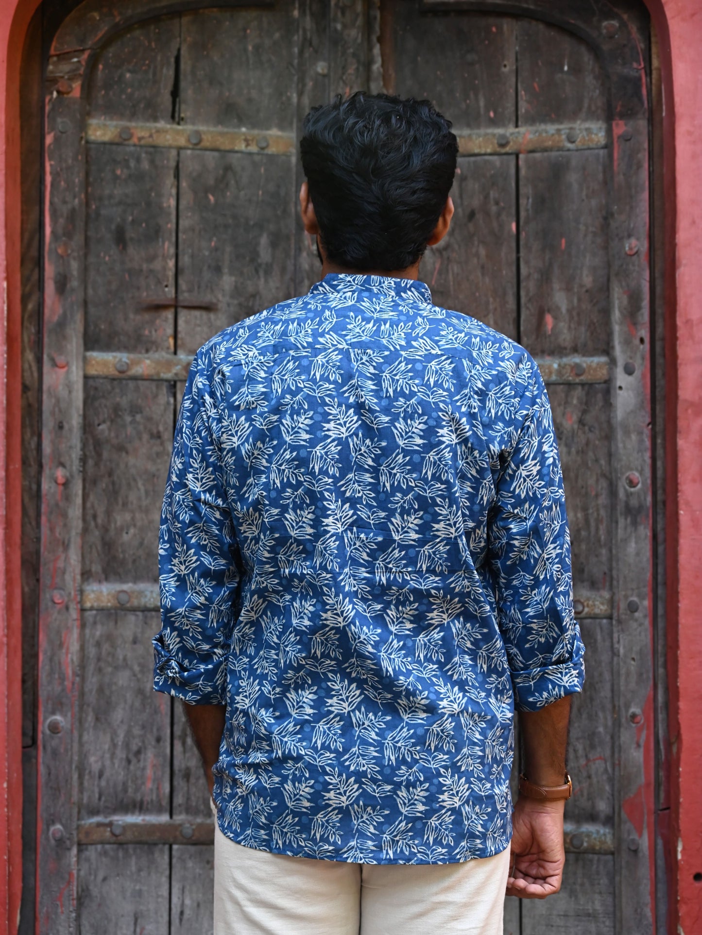 Men's Relaxed Fit Cotton Shirt – Full Sleeves - Indigo Jaal