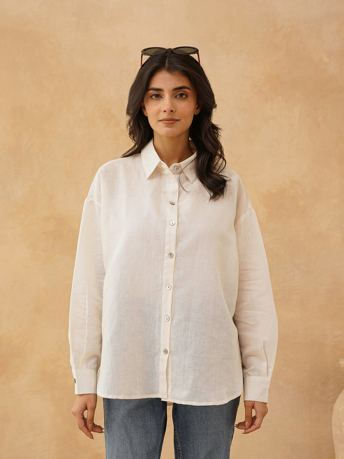 Classic Linen Shirt For Women White