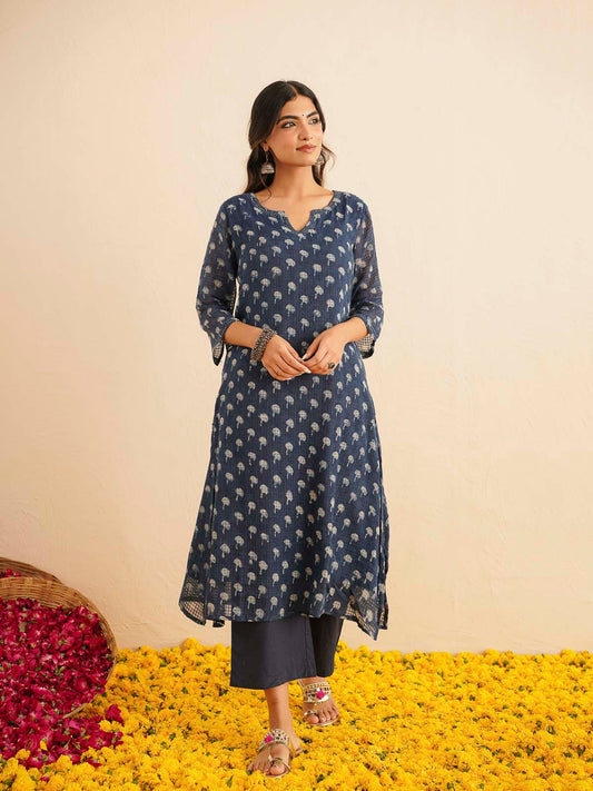 Cotton Printed Kantha Style Set For Women Indi Booty