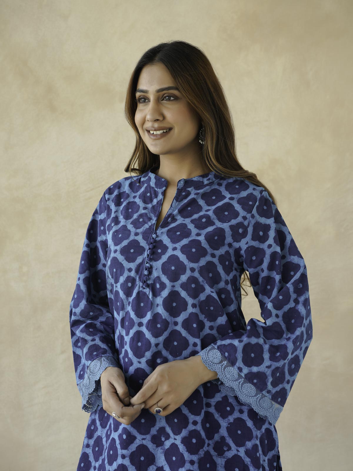 Farshi Set Relaxed Fit Kurta & Pants Set Aqua