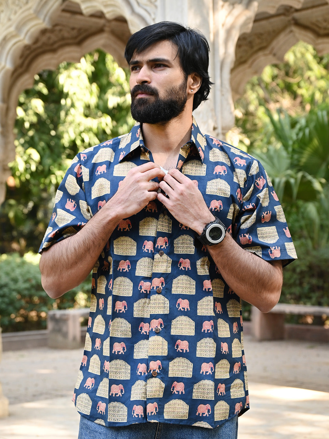 Men's Relaxed Fit Cotton Shirt – Half Sleeves - Hawa Mahal