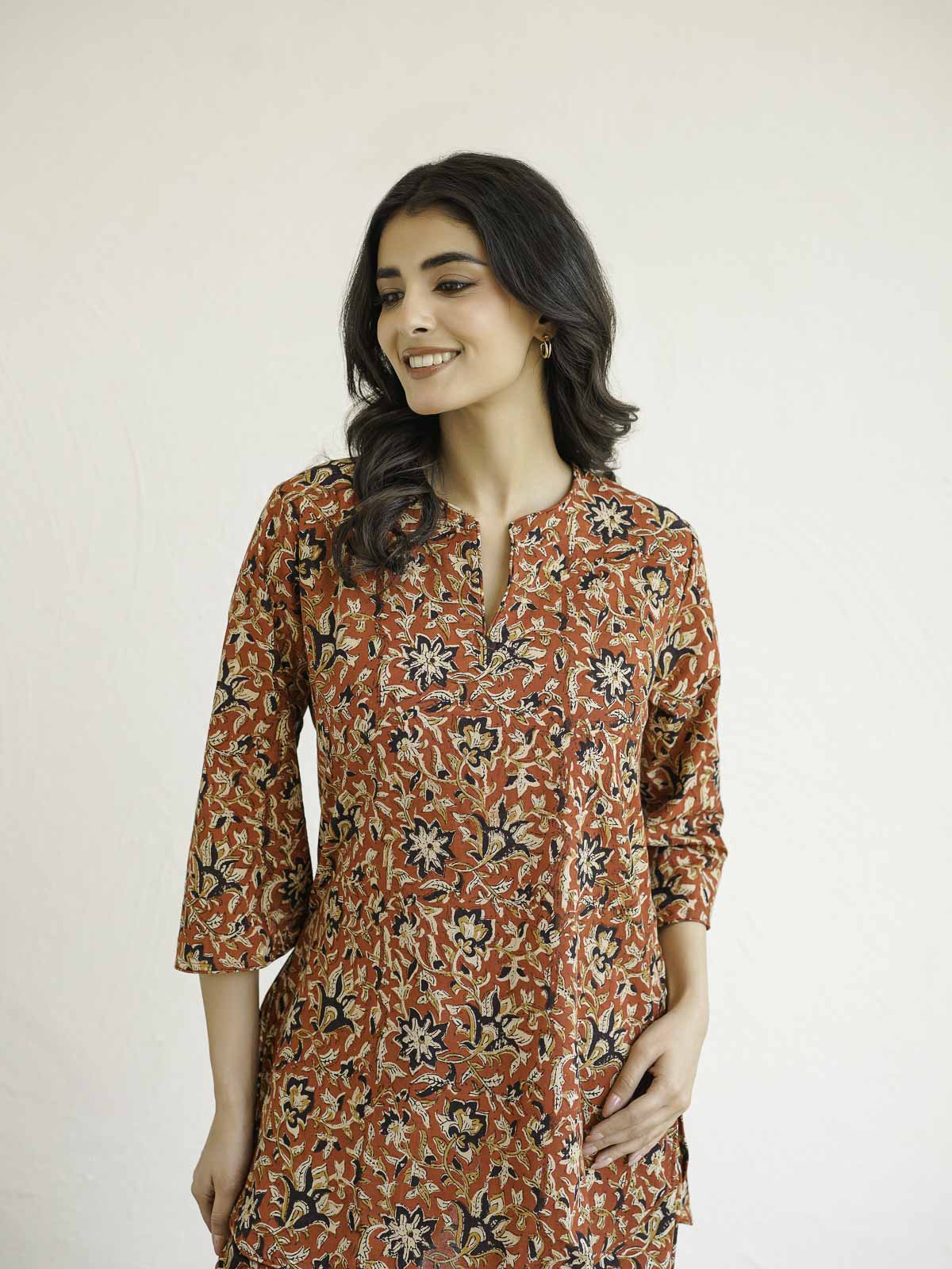 Cotton Printed Lounge Wear Coord Set Red Jaal