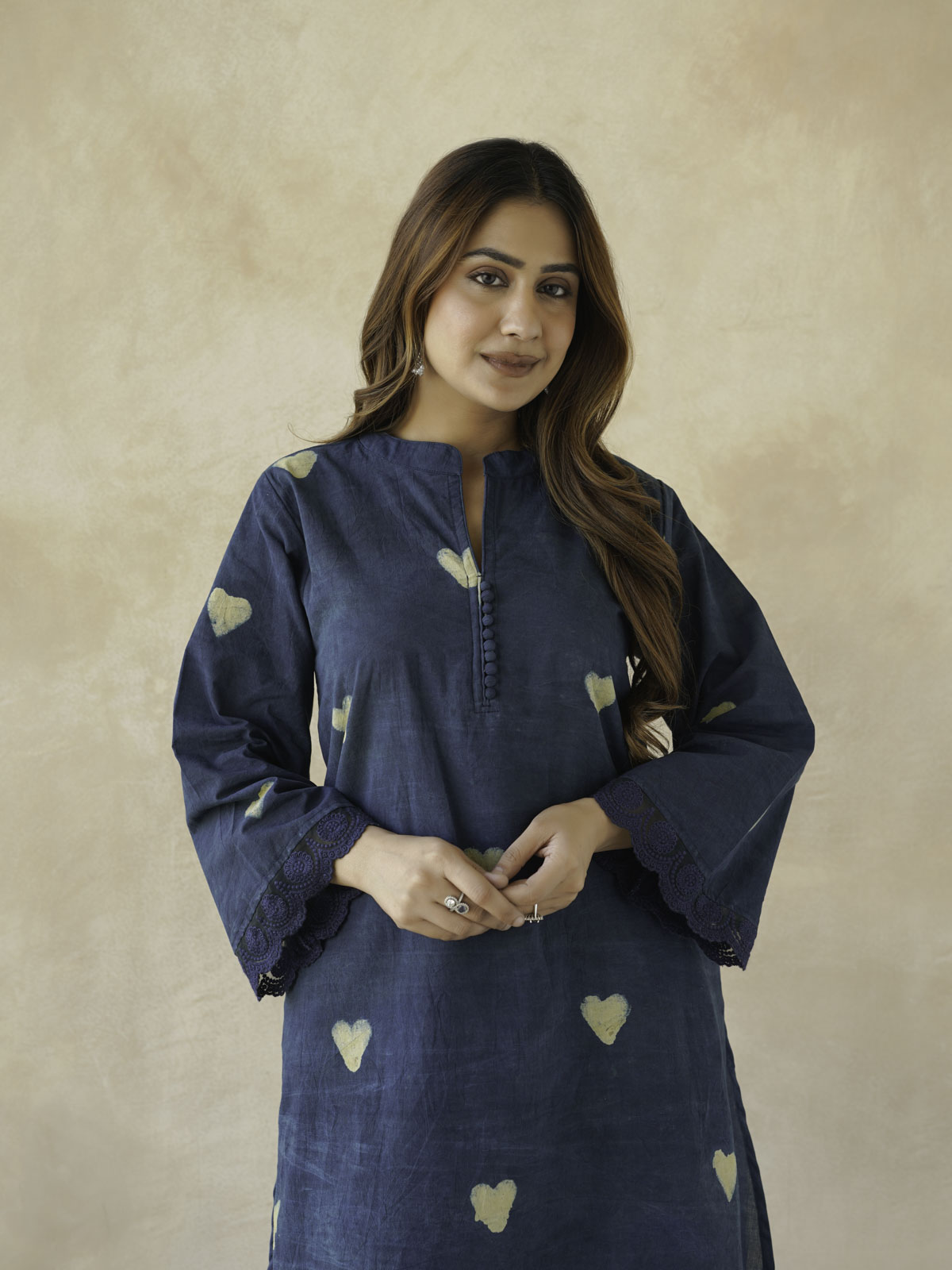 Farshi Set Relaxed Fit Kurta & Pants Set Indigo Heart