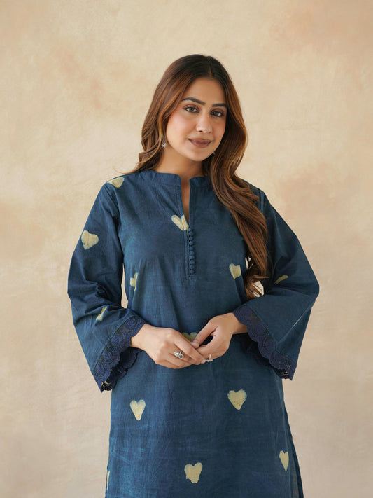 Farshi Set Relaxed Fit Kurta & Pants Set Indigo Heart