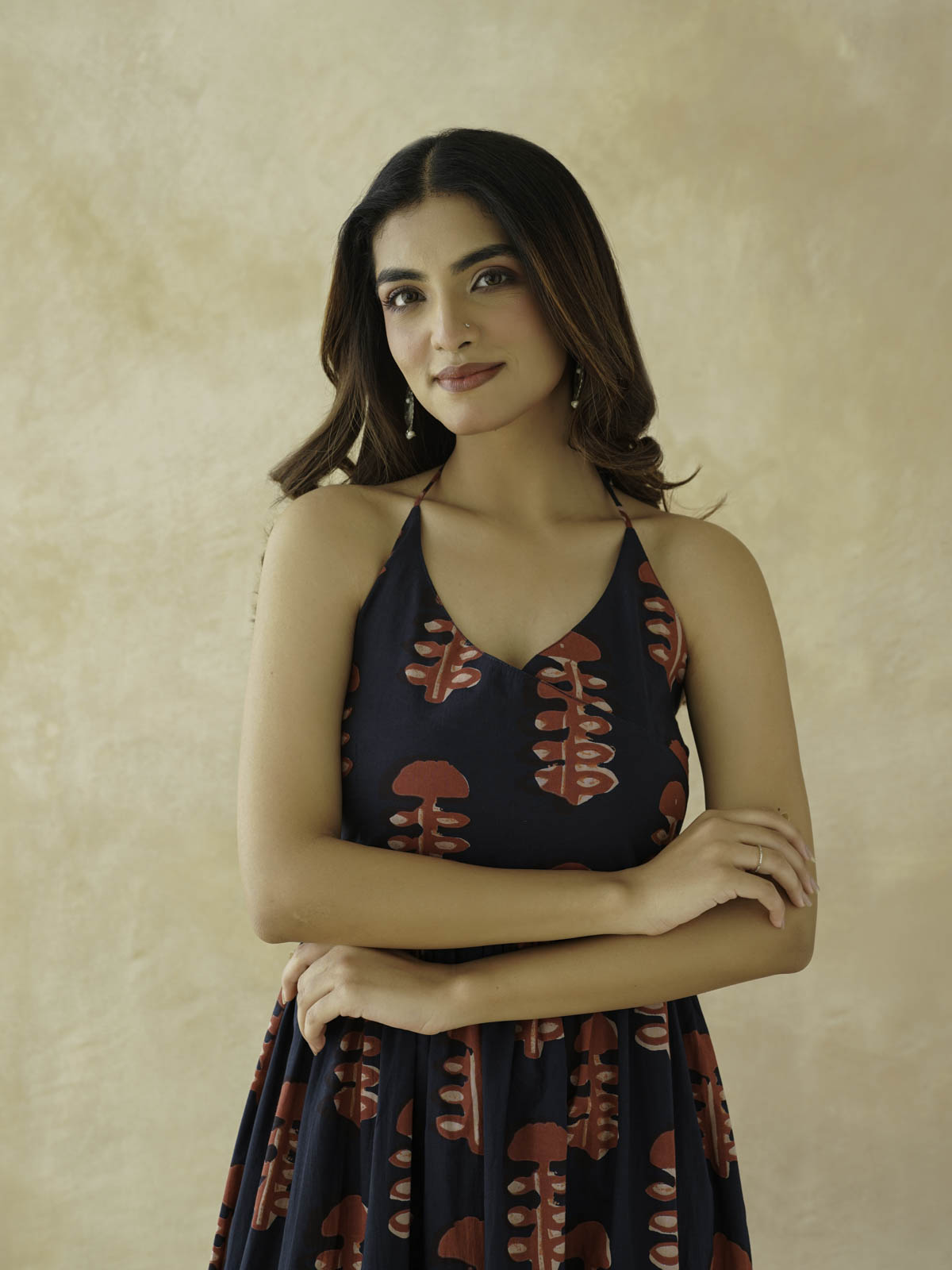 Cotton Printed Lana Dress For Women Red Coral