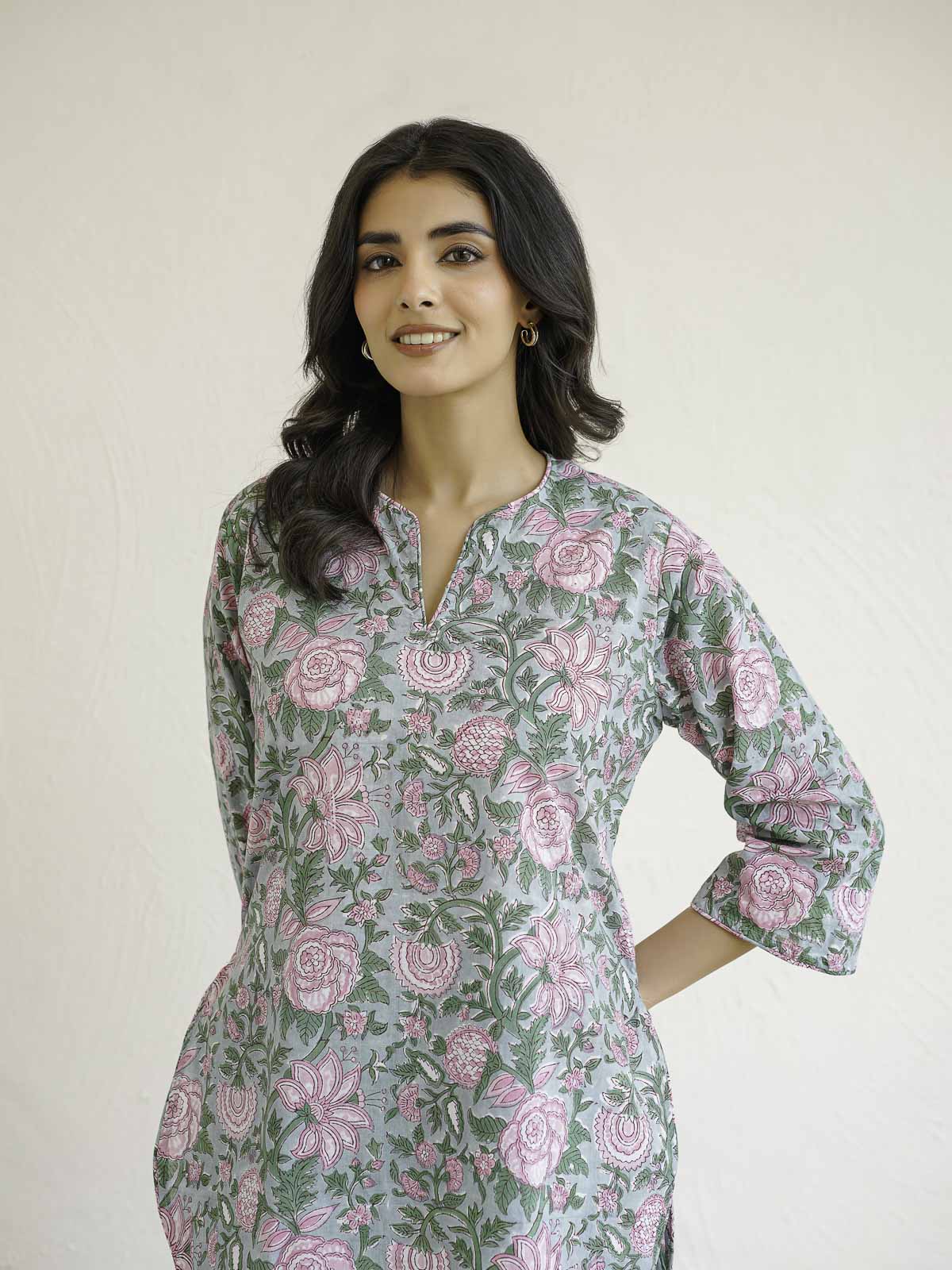 Cotton Printed Lounge Wear Coord Set Light Green