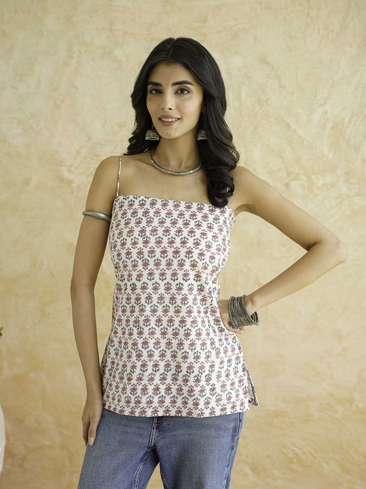 Cotton Sleeveless Strappy Top White