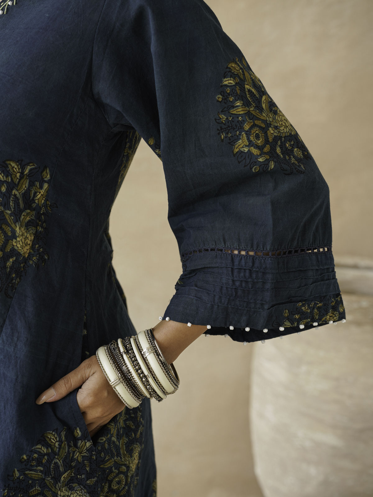 Cotton Printed Ultimate Aline Kurta For Women Indigo