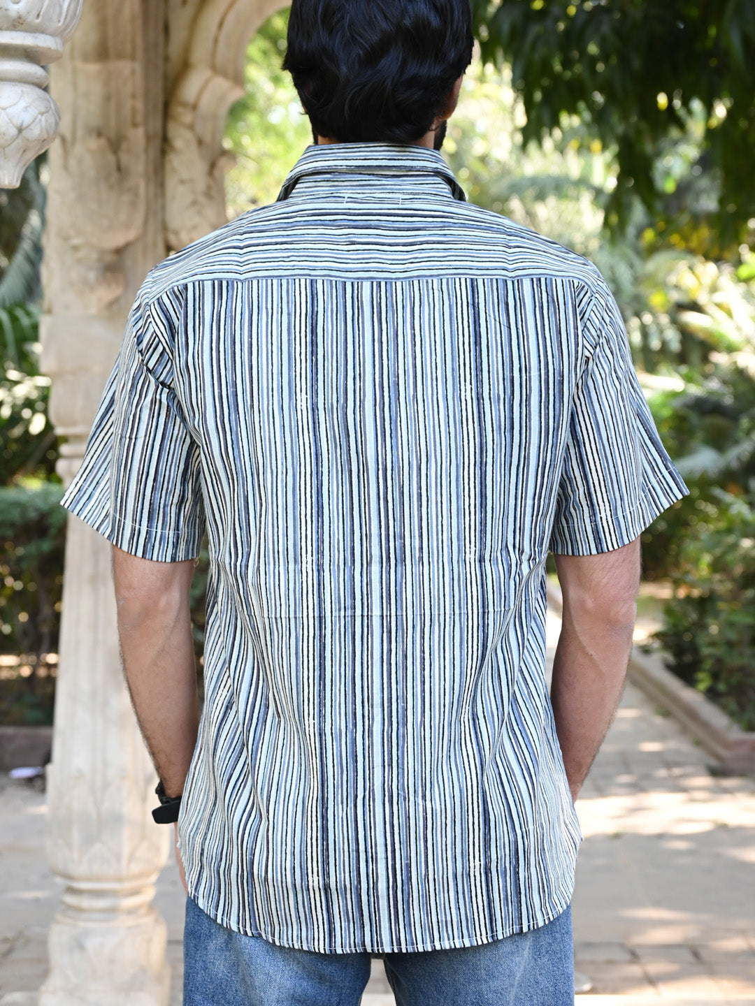 Men's Relaxed Fit Cotton Shirt – Half Sleeves - Stripes