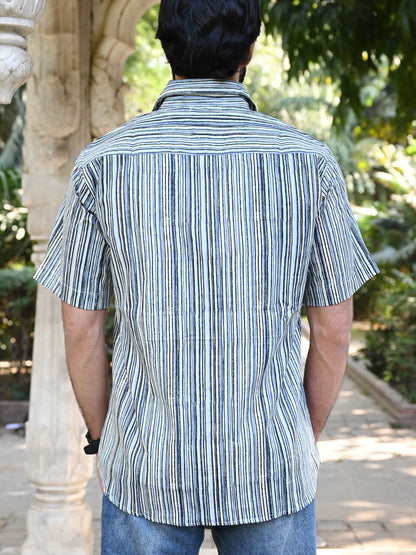 Men's Relaxed Fit Cotton Shirt – Half Sleeves - Stripes