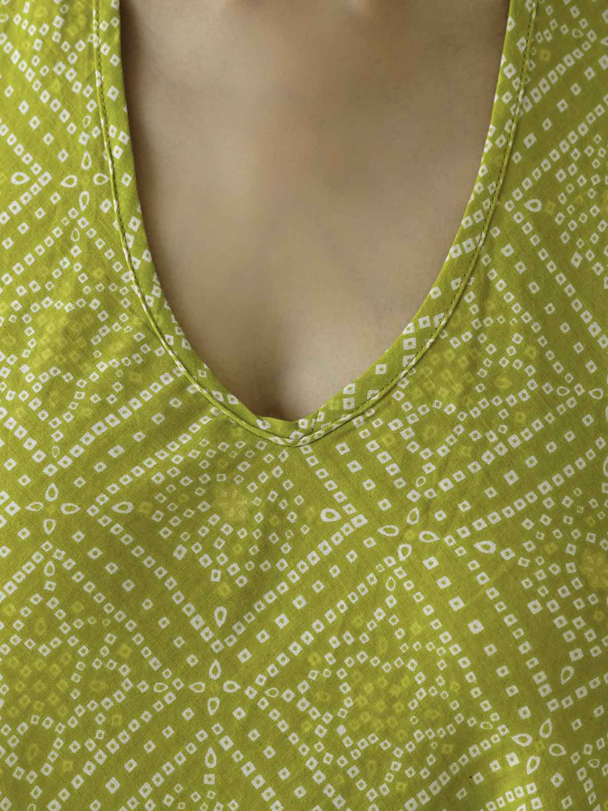 Cotton Printed Aline Moana Dress Lemon