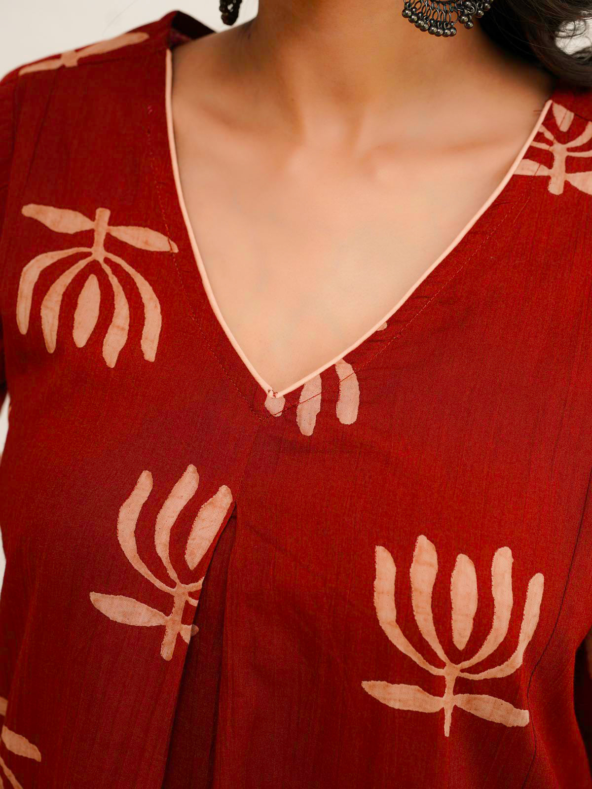 Cotton Printed Noor Aline Set For Women Red