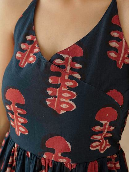 Cotton Printed Lana Dress For Women Red Coral