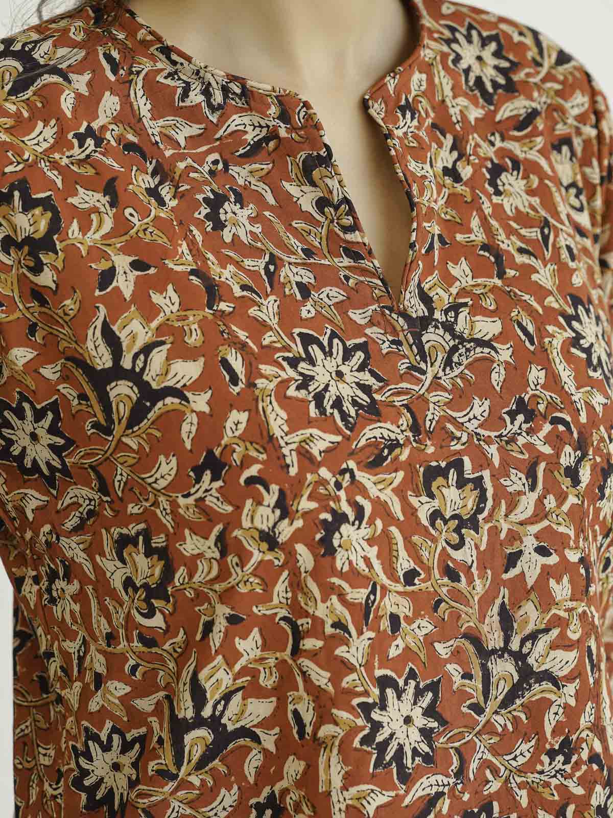 Cotton Printed Lounge Wear Coord Set Red Jaal