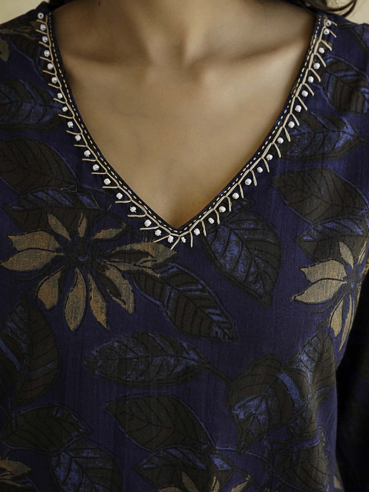 Cotton Printed Ultimate Aline Kurta For Women Dark Blue