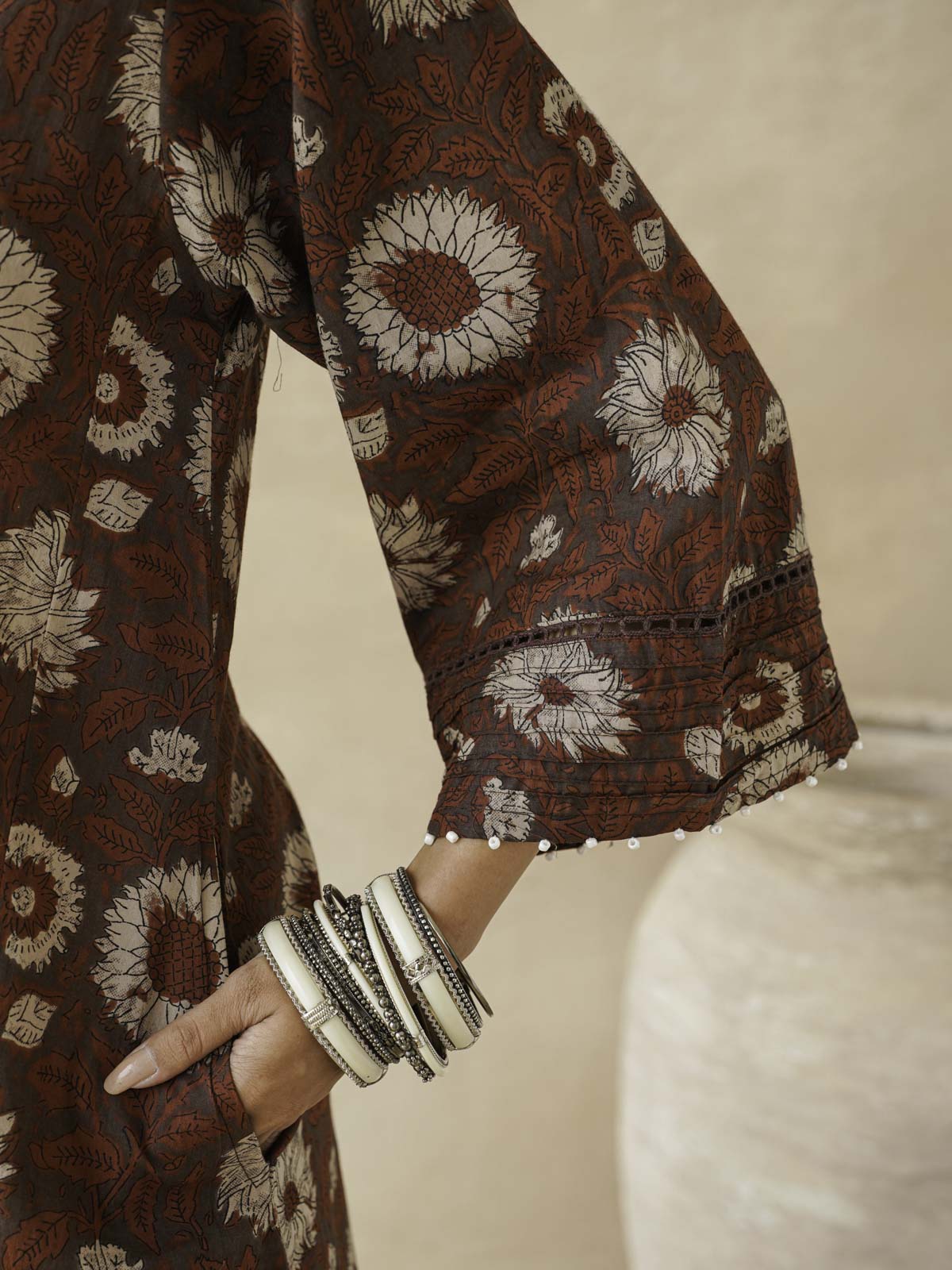 Cotton Printed Ultimate Aline Kurta For Women Red Flower