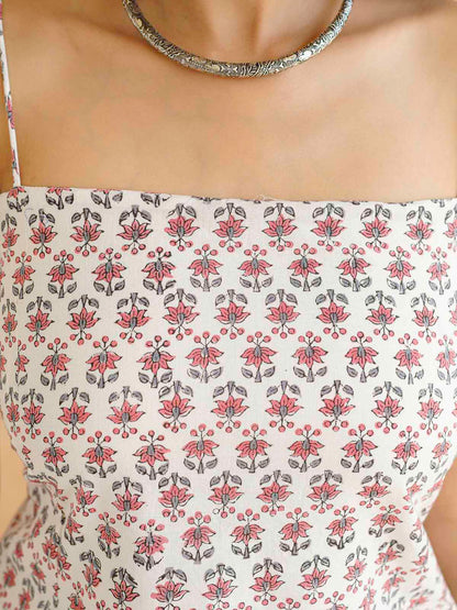 Cotton Sleeveless Strappy Top White