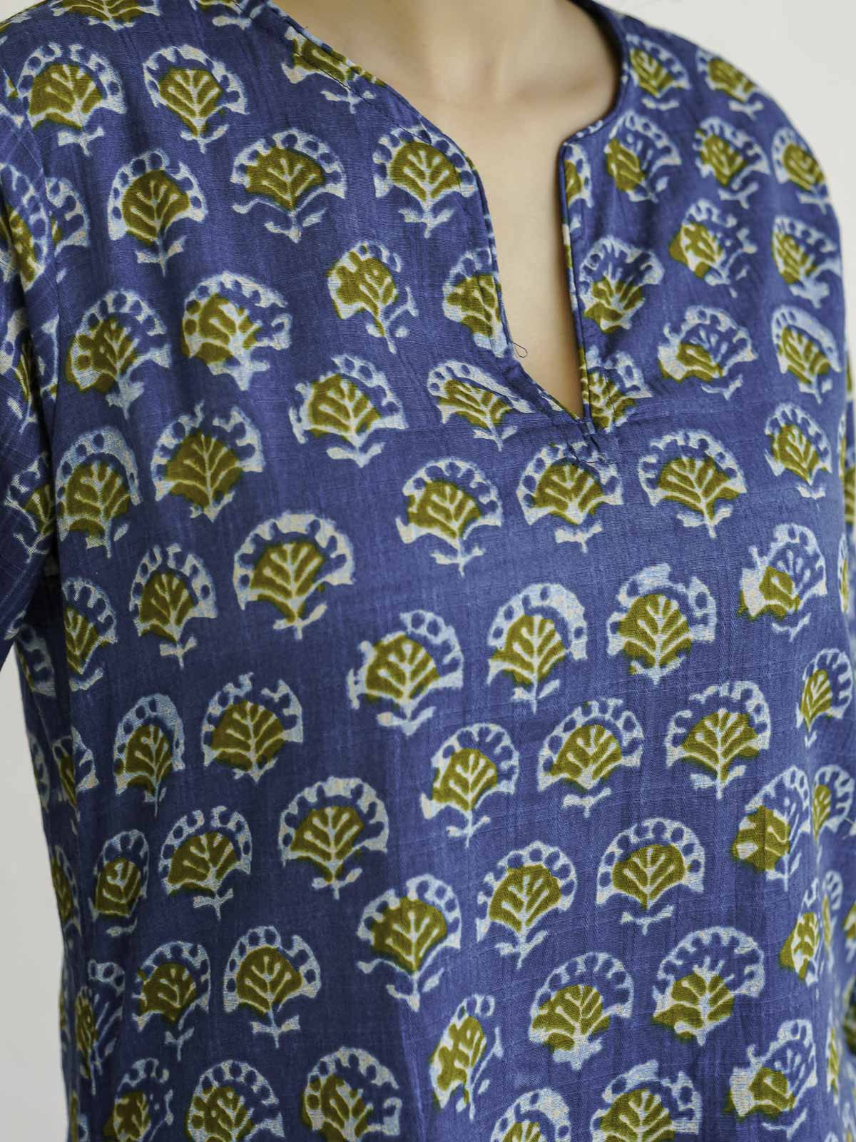 Cotton Printed Lounge Wear Coord Set Blue