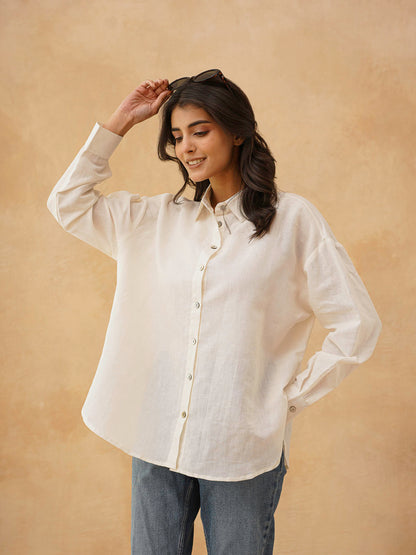 Classic Linen Shirt For Women White