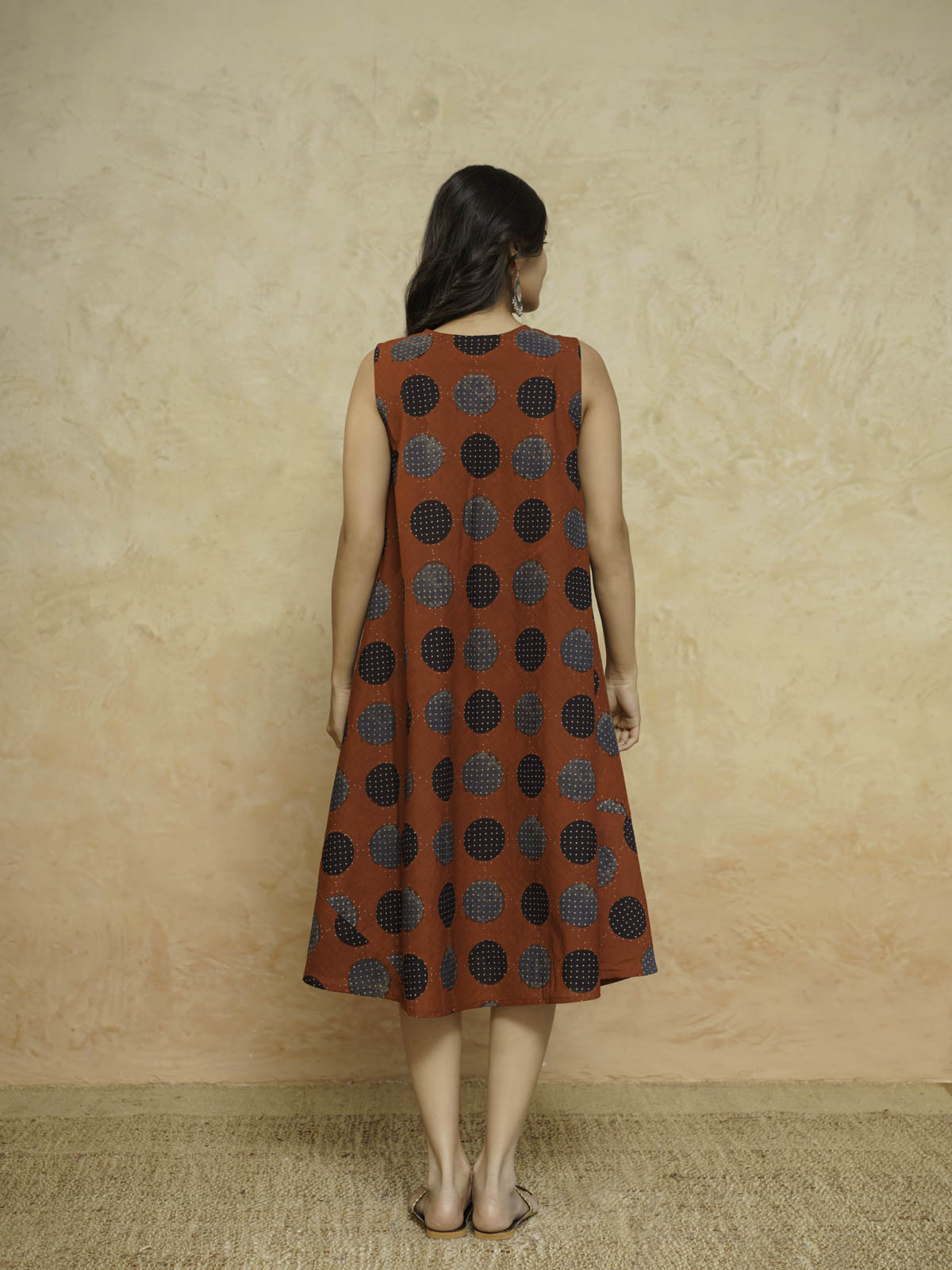 Cotton Printed Sleeveles Anjuna Dress Red