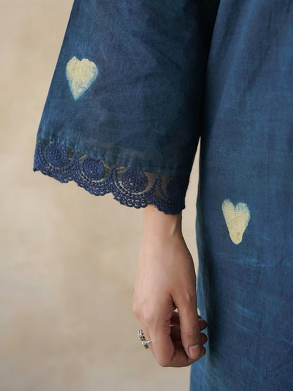 Farshi Set Relaxed Fit Kurta & Pants Set Indigo Heart