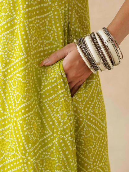 Cotton Printed Aline Moana Dress Lemon