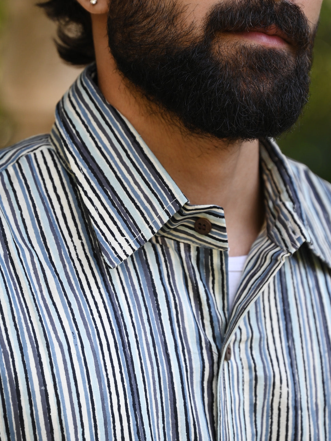 Men's Relaxed Fit Cotton Shirt – Half Sleeves - Stripes