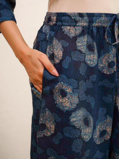 Cotton Printed Noor Aline Set For Women Blue