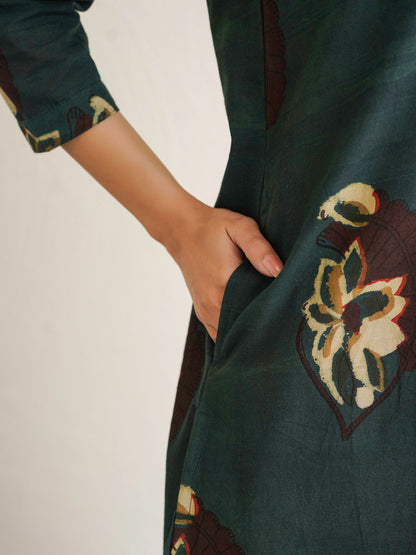 Women Ethnic Motifs Printed Cotton Pleat Set Jahuta