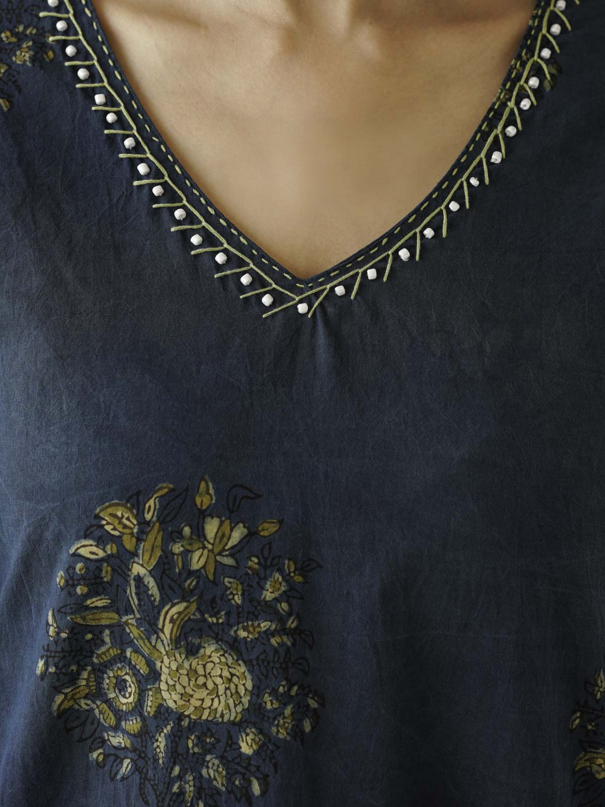 Cotton Printed Ultimate Aline Kurta For Women Indigo