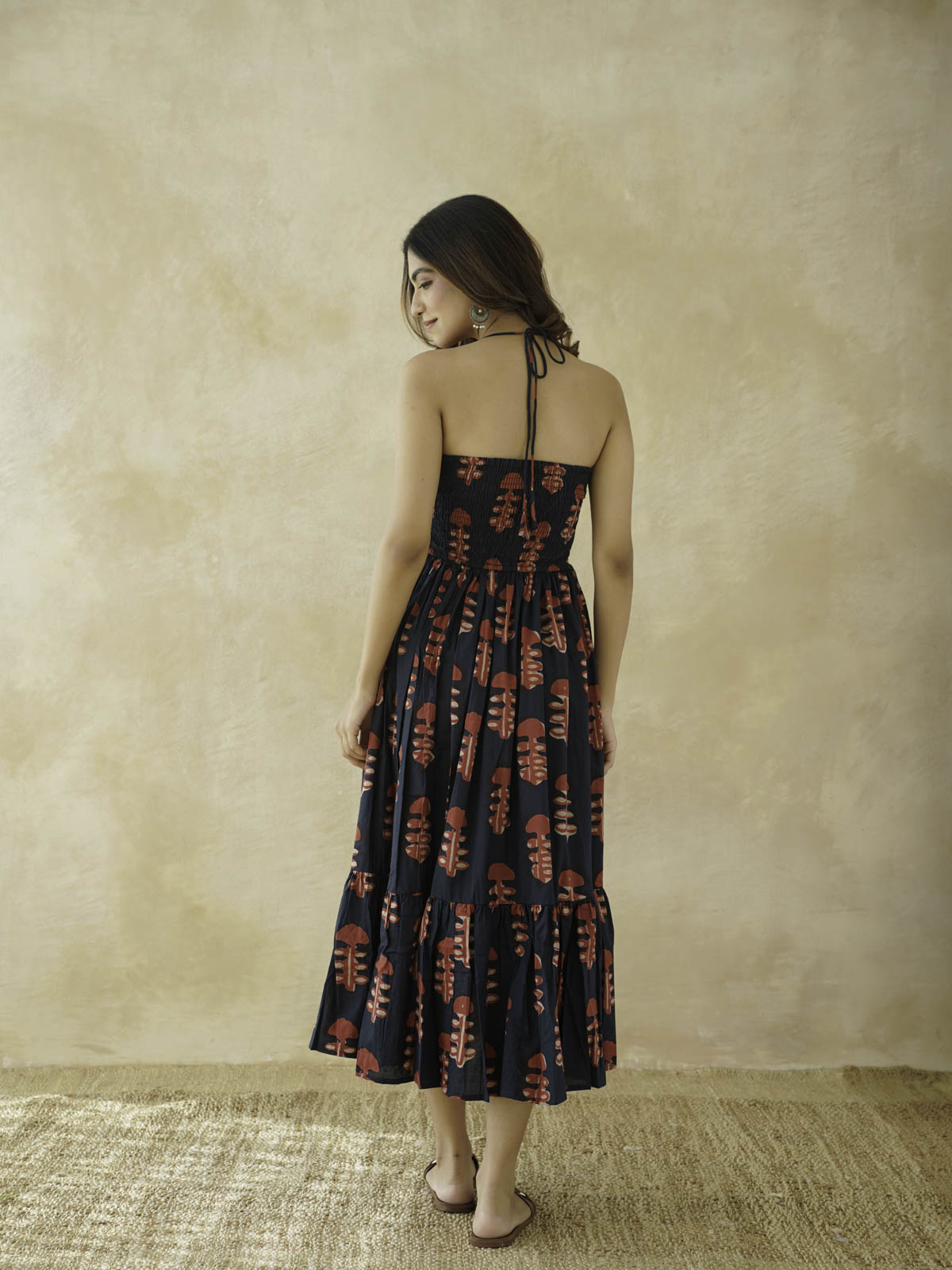 Cotton Printed Lana Dress For Women Red Coral