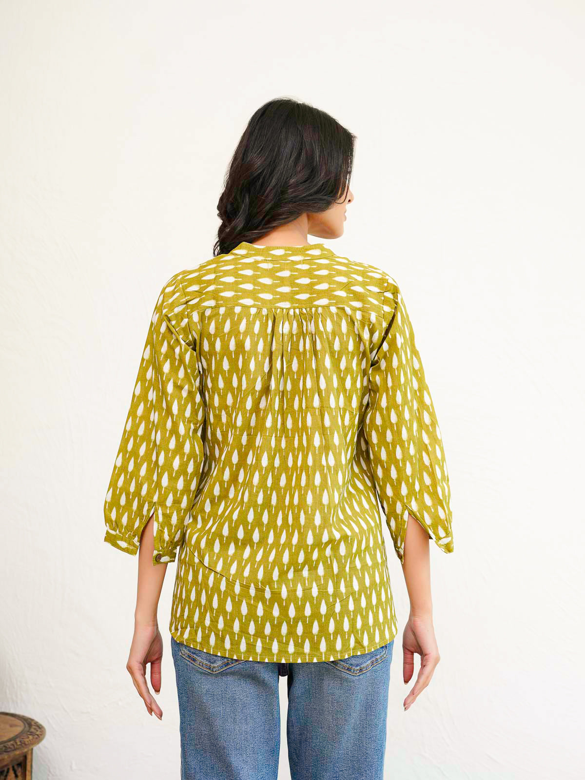 Cotton Printed Everyday Tunic Top For Women Green Booty