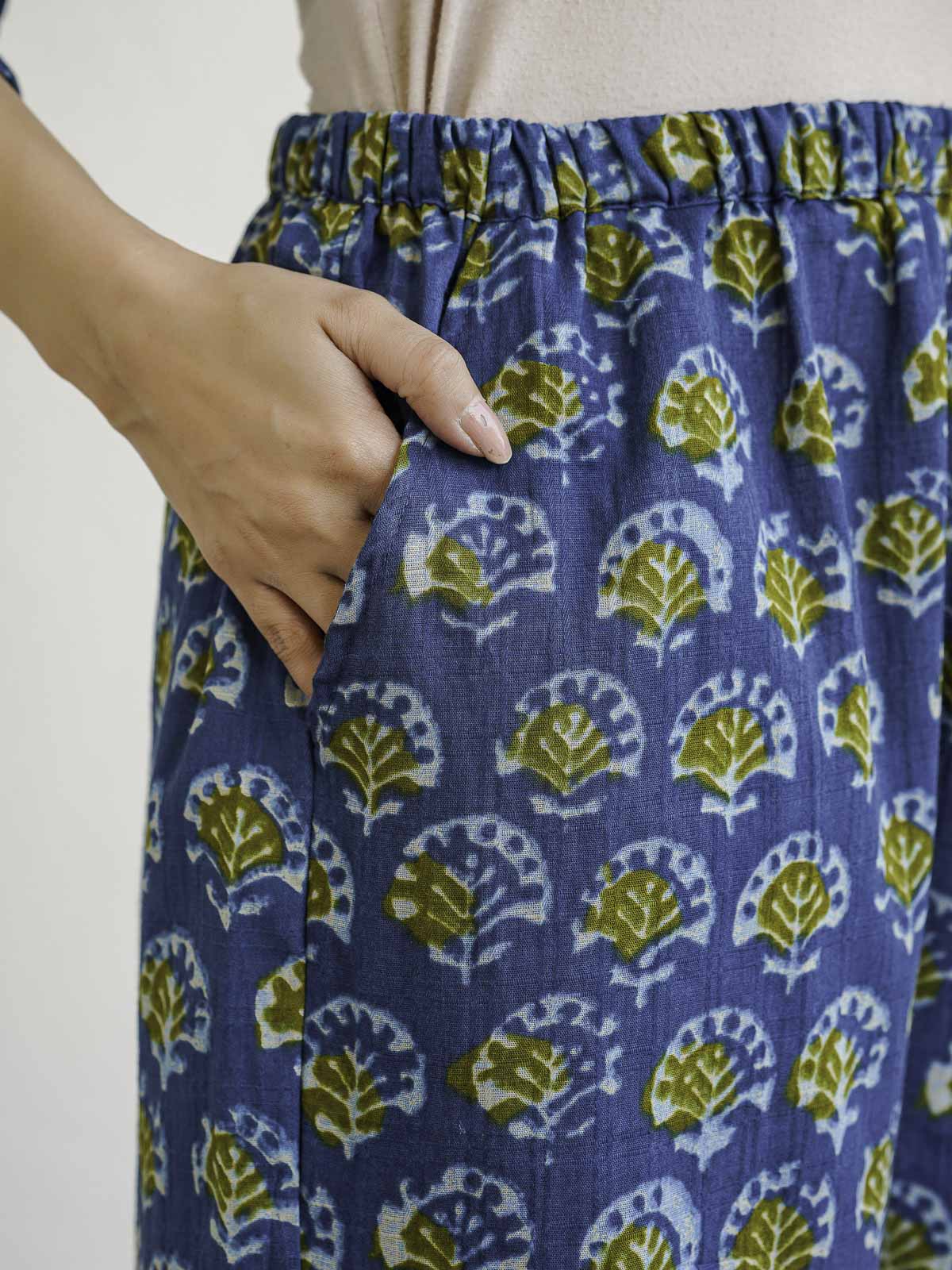 Cotton Printed Lounge Wear Coord Set Blue