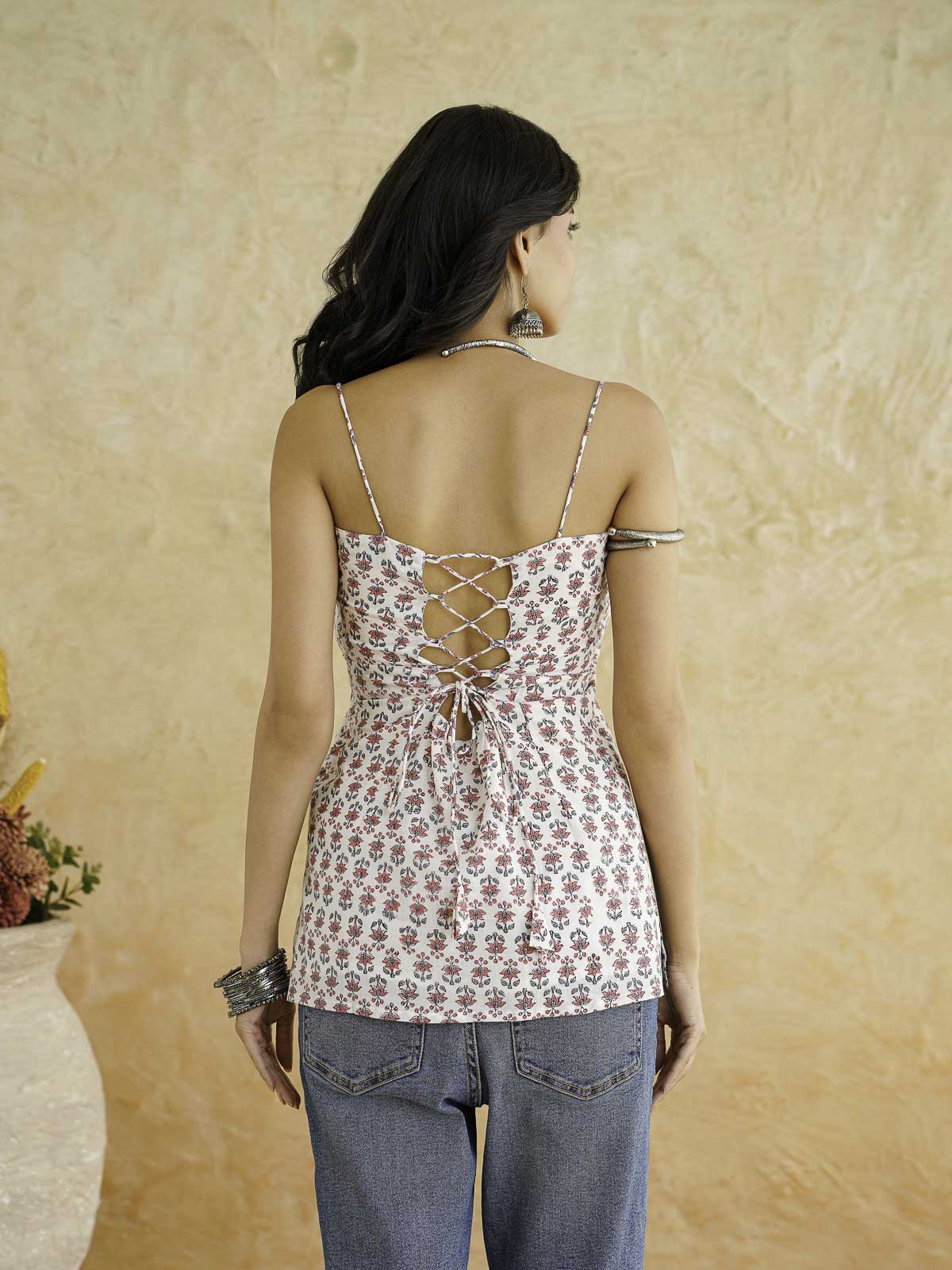 Cotton Sleeveless Strappy Top White