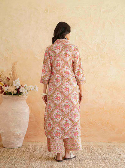 Classic Cotton Kurta Set For Women Brown