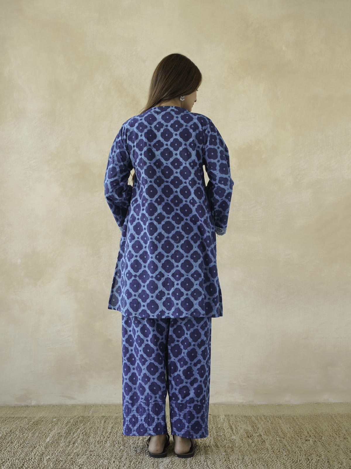 Farshi Set Relaxed Fit Kurta & Pants Set Aqua