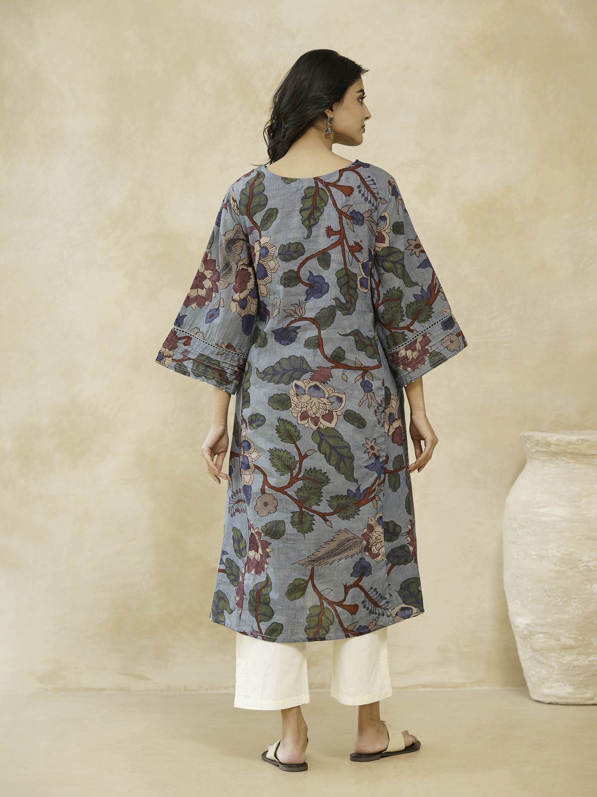 Cotton Printed Ultimate Aline Kurta For Women Blue